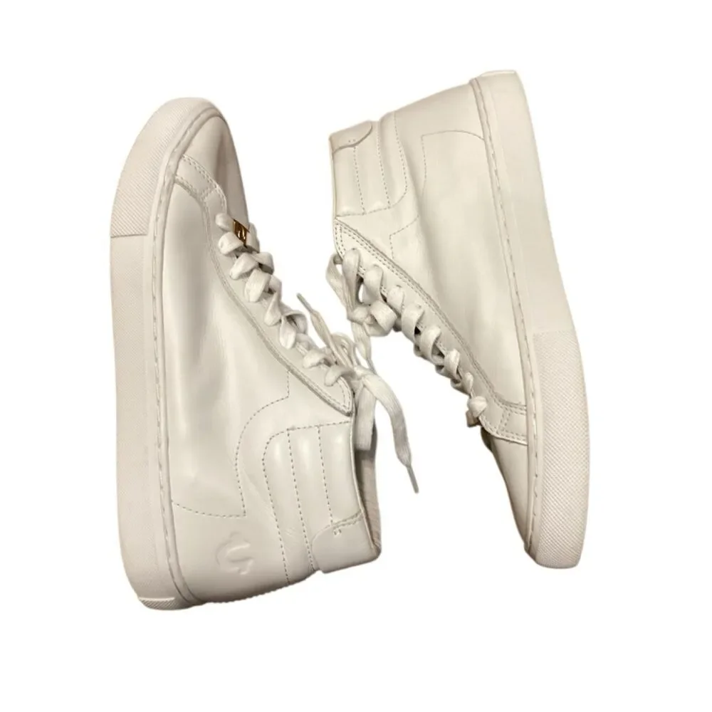 True Religion Mens Leather White Mid Trainers Sneakers Shoes size 7